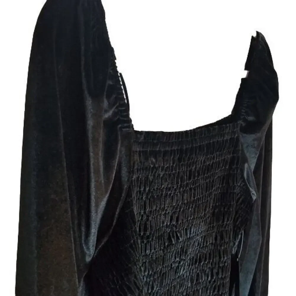 Bagatelle Womens Velvet Smocked Top L Whimsygoth Fairy Grunge Witchy Vamp Goth